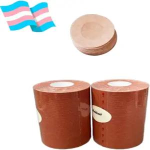 맥이스트 2롤 전이용 트랜스 테이프 가슴 바인딩 FTM 바인더 니플 포함 방수 3인치 X 16.5피트 커버