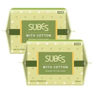 [NS홈쇼핑][슈베스] 위드코튼 유기농 순면커버 생리대 2팩 / 중형 대형 오버나이트 팬티라이너 슈퍼 롱...