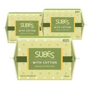 [NS홈쇼핑][슈베스] 위드코튼 유기농 순면커버 생리대 3팩 / 중형 대형 오버나이트 팬티라이너 슈퍼 롱...