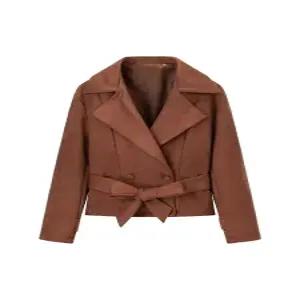 피로달 여성용 가을 빈티지 정장 자켓 스웨이드 더블 코트 쇼트 HO3