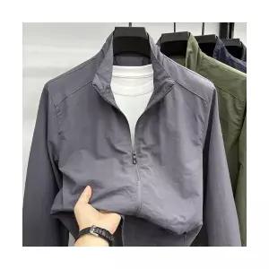 남자 야상사파리 점퍼 아웃도어 오피스룩 야상 가을 차이나넥 집업 솔리드 캐주얼 바람막이 ST3