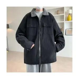 남자 야상사파리 점퍼 가을 코듀로이 재킷 야상 따뜻한 코트 뽀글이 칼라 ST3