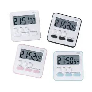 라온 LED 플래쉬 무음 주방 타이머 자석 쿠킹 스톱워치 요리 제과 제빵 베이킹 시계 공부 알람 타이머 블랙