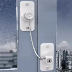 무타공 1초 부착 문 열림방지 열쇠 잠금 냉장고 창문 XHw7+3eJD