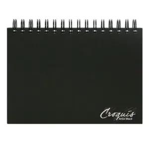 스프링형하드커버 아트스퀘어 하드커버 블랙 크로키북 스케치 B6 80매
