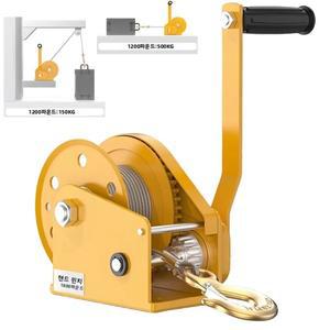 1200lb 수동 핸드 크랭크 윈치 셀프 록킹 기어 중량물 견인 호이스트 보트 트레일러 화물 스트랩 케이블용