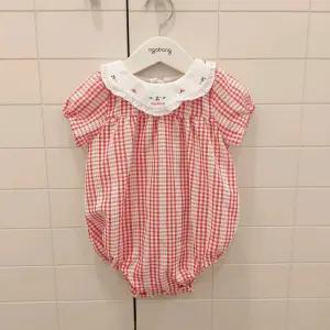 [아가방]NC청주점 26년 여름신상 샤샤 체크 반팔 바디 수트 01T327958 ECJ