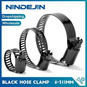 조절 가능 웜 기어 블랙 호스 클램프 6-311mm 도금 304 스테인리스 스틸 라디에이터 연료 라인 배관용