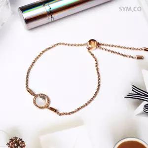 알마니 EGS2568 독수리 엠블럼 라운드 큐빅 로즈골드 프리사이징 체인 여자