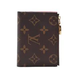 [중고명품] 브라운  핑크 PVC 모노그램 리사 여성 반지갑 M25692