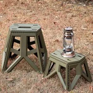 BS 접이식 캠핑 스툴 카키 L 의자 폴딩 보조 낚시 미니 간이 야외 휴대용