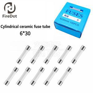 100개/1박스 6x30mm 세라믹 퓨즈 튜브 250V 1A 1.25A 2A 3A 3.15A 4A 5A 6A 6.3A 7A 8A