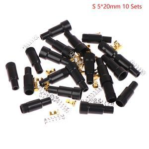 나사 타입  블로우 플라스틱 쉘 유리 튜브 퓨즈 홀더 남성 및 여성 스프링 압착 터미널 안전 소켓 10 세트