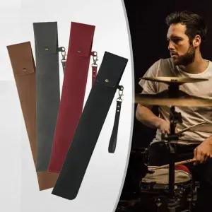 드럼채 드럼스틱 드럼 스틱 가방 휴대용 케이스 드럼스틱용 탈착식 손목 스트랩 PU 가죽 홀더