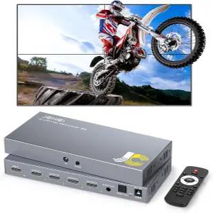 HDMI 비디오 월 컨트롤러 2X2 4K x 2K HD 디스플레이 180도 회전 8개의 스플라이싱 모드 1X2 1X3 1X4 2X1