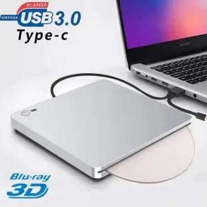 CD롬 플레이어 외장형 블루레이 드 USB30Type C BD-RDL DVD-RW CD 라이터 콤보 레코더 3D 영상 재생 데스크