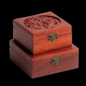 원목 도장보관함 인장함 사각 가죽 도장케이스 인감 케이스 인주함 직인