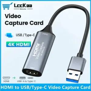 캡쳐보드 4K USB 30Type-C 비디오 캡처 카드 PS4 게임용 HDMI 호환 그래버 레코더 DVD 캠코더 카메라 녹화