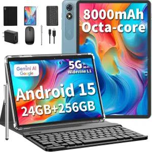10인치 안드로이드 15 태블릿 2026년 키보드 24GB+256GB+2TB 확장 제미니 AI 옥타코어 8000mAh 5G WiFi