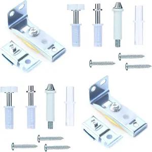 이중 접이식 도어 하드웨어 수리 키트 옷장 교체 부품 2팩 및 포켓 가이드 휠이 있는 상단 하단 피벗