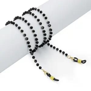 블랙 실버 크리스탈 비즈 안경줄 마스크홀더 kEZ5+9yyr