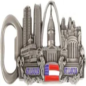 세인트루이스 금속 병따개 자석 수집 가능한 기념품 보관함 퓨터 4.75 x 1.75 인치