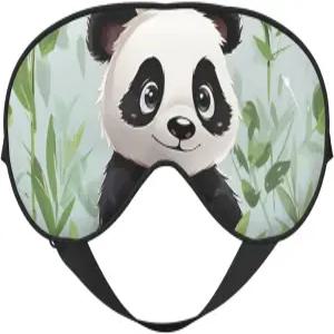 판다 대나무 눈 수면 마스크 조절 가능 스트랩 빛 차단 눈가리개 그늘막 커버 취침 시 블랙아웃 섀이드