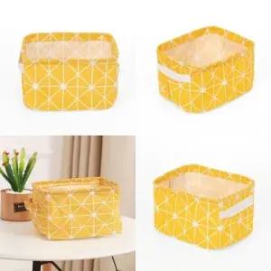 ( )소품정리 린넨 바구니 삼각옐로우 옷장정리바구니 손잡이바구니