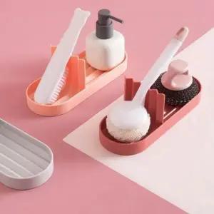 (색상 로즈 레드)수납대 다용도 정리함 욕실 정리 트레이