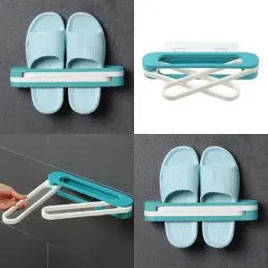 ( )폴딩 실내화 거치대 5p세트 블루그린 욕실화거치대 신발수납대