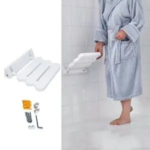 (색상 화이트)접이식 샤워용 보조 의자 벽면 노인 욕실 요양원 장애인 공간 활용 간이 벽부형 화장실