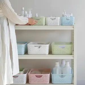 다용도 욕실 수납함 대형 샤프트 목욕 바구니 플라스틱 정리 바스켓