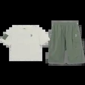 MLB 키즈 아웃도어 베이직 7부 팬츠 티셔츠세트 보스턴 레드삭스 IVORY 7AS1B1163 43IVS