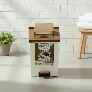 원터치 밀크 초코 10L 욕실 쓰레기통 위생 휴지통 분리형 바스켓