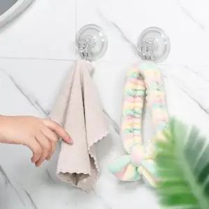 ( )유리흡착 후크 2개입 강력 큐방 고리 무타공 욕실 주방 싱크대 걸이 샤워볼 홀더