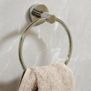 ( )욕실 원형 타월걸이 스테인리스 수건걸이 벽걸이 수건홀더 16cm