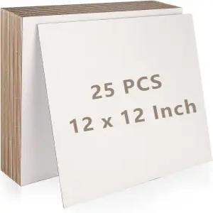 WOPPLXY 25개 북보드 바인더 칩보드 디자이너 헤비 듀티 시트 책꽂이 재료 커버용 제본 용품 흰색 12 x