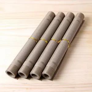 식탁매트 4P 방수 세트 고급식탁매트 모던브라운