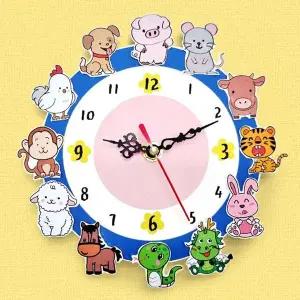 12간지 BWG082M4 동물 벽시계 만들기(4인묶음포장)