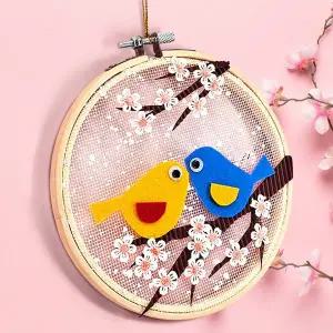 봄꽃 IFM322U8 새 전통 수틀 액자 만들기(4인묶음포장)