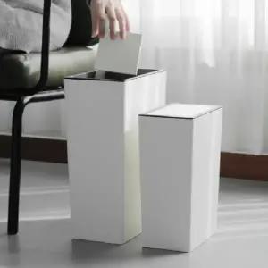 깔끔한 화이트 인테리어 쓰레기통 거실 침실 욕실 휴지통 대용량