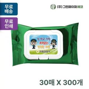 메탈그린 QAP280S8 캡형 30매 휴대용 물티슈 판촉 홍보 전도용 300개