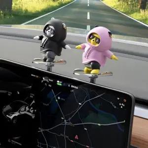 bns 자동차 네비 슬라이딩 베어 차량용 액세서리 장식 인형 움직이는 곰인형 WFLIPQG