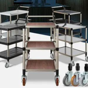 [RIZPICK]무소음 바퀴 2단 특대 이동카 음식점 카트 웨건 이동식트레이