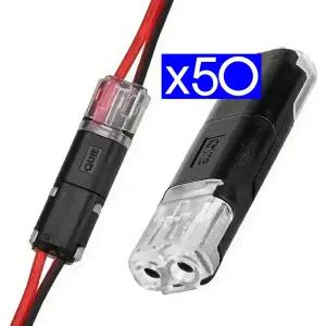 dc 가는전선용 퀵 연결 분리 케이블 클립 50개/와이어 커넥터 접속 단자