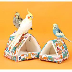 앵무새 텐트 애완 동물 새 케이지  플러시 해먹 걸이형 동굴 일종  침대 은신처 집 잠자 부화