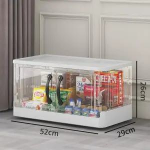 여닫이 이동식 3단 양문형 화이트 서랍장 52면 조립식 투명