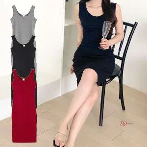 베이직 일자 슬립 드레스 이너 무지 원피스 나시nop335