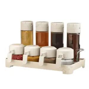 병 디스펜서 양념 양념통 오일 가정용 가볍고 선반 세트 실용적 소금통 및