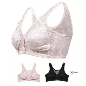 국산 엄마 앞버튼 인견브라 노와이어 앞후크 빅사이즈 똑딱이 할머니 수유브라 브래지어uvw375